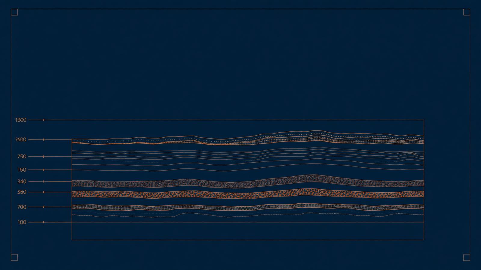 Blueprint-style soil profile and pile diagram
